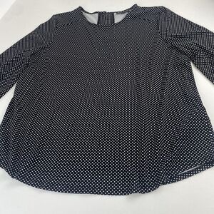 adrianna papell woman tops black polka dots Long sleeves Classic elegant Size XL
